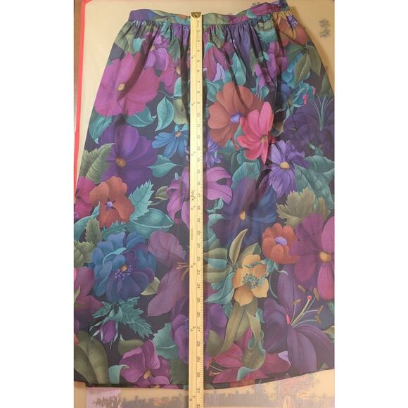 VTG ’90s Alfred Dunner Floral Pleated Midi Skirt Sz 14 (Waist 30″, Length 31″) - Picture 8 of 8